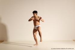 Underwear Martial art Man Asian Moving poses Average Short Black Dynamic poses Academic